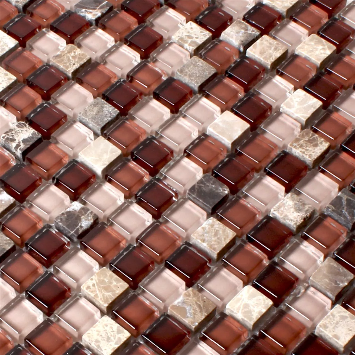 Mosaik Glas Marmor Brun Mix