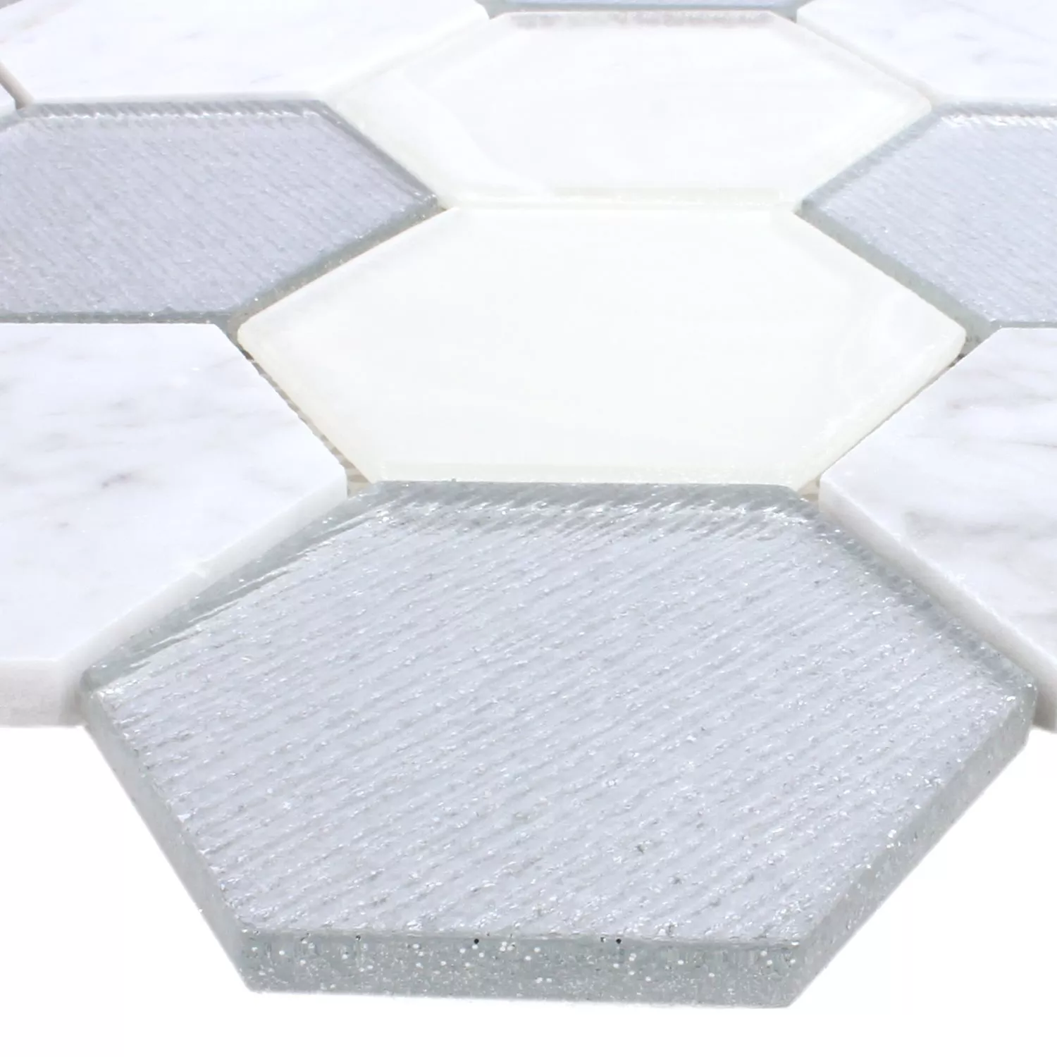 Prov Mosaik Hexagon Lipari Silver Grå