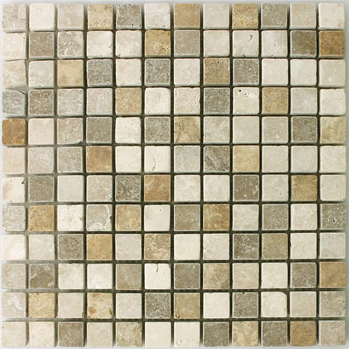 Prov Travertin Mosaik Brun Beige Röd