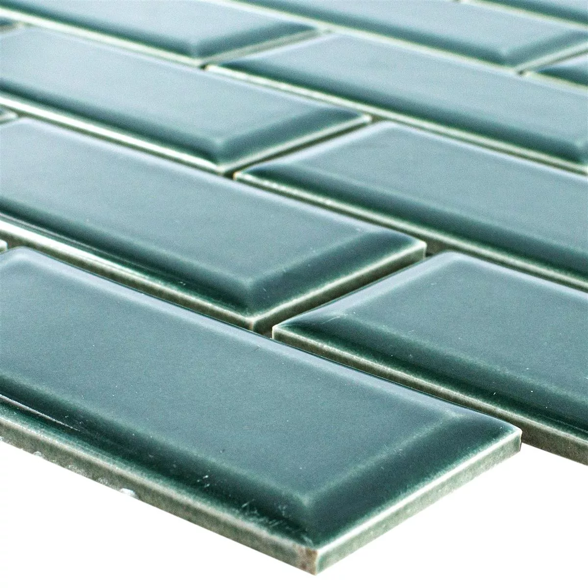 Prov Keramik Mosaik StPauls Metro Med Fasett Grön
