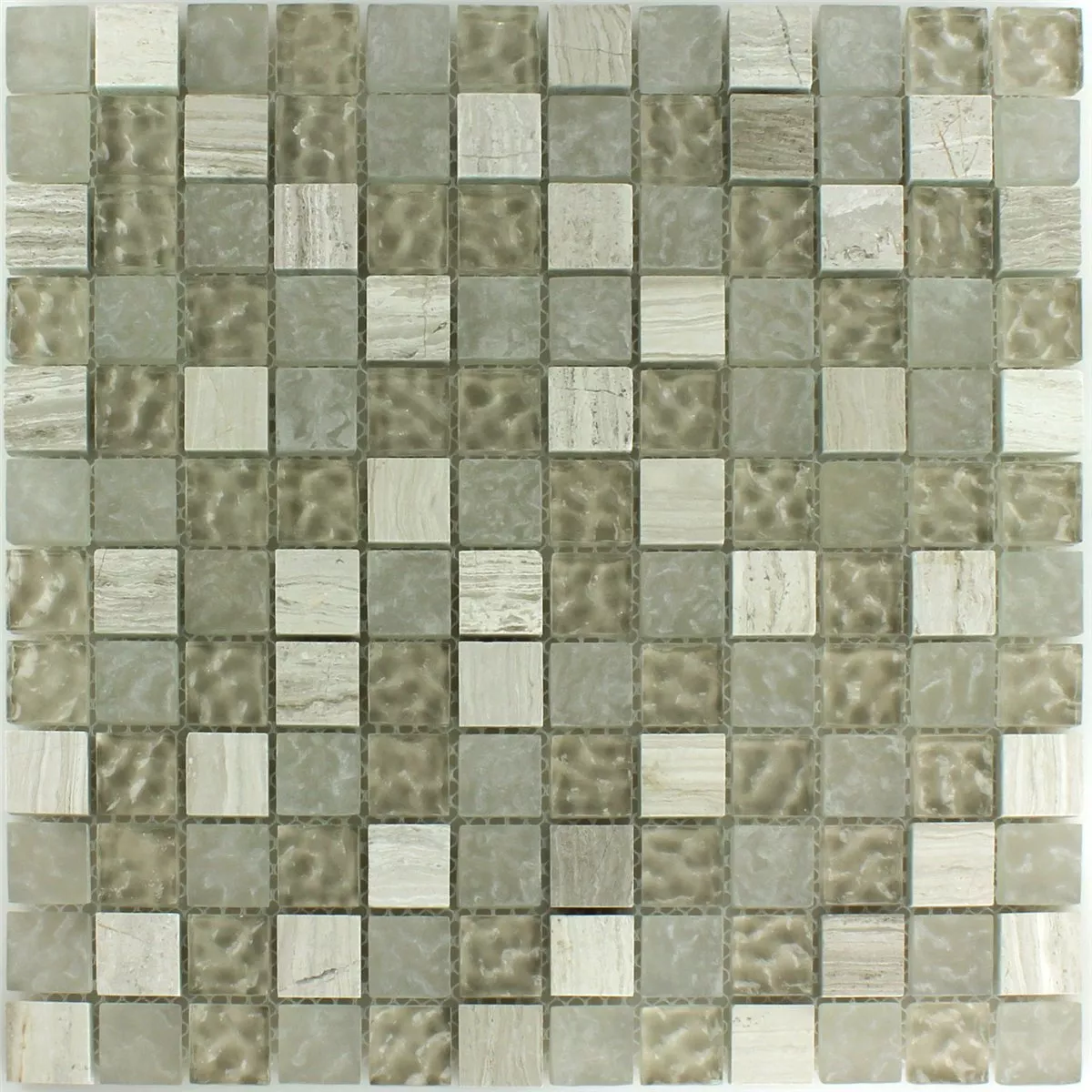 Mosaik Glas Marmor Burlywood 23x23x8mm Tumlas