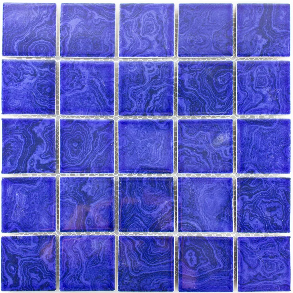 Keramik Mosaik David Marinblå Uni