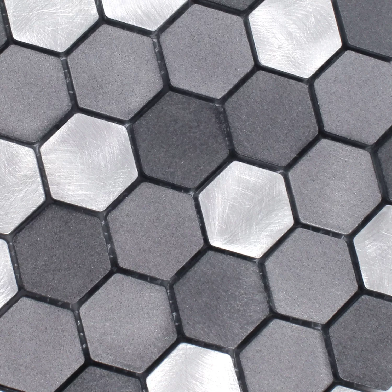 Mosaik Aluminium Apache Hexagon Svart Silver