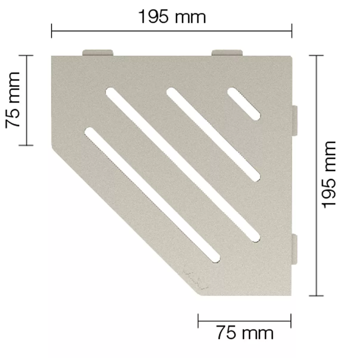 Vägghylla duschhylla Schlüter 5-hörnig 19,5x19,5cm Wave Cream