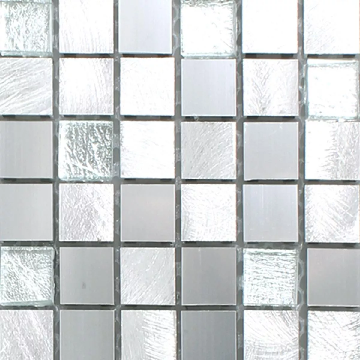 Prov Mosaik Lissabon Aluminium Glas Mix Silver