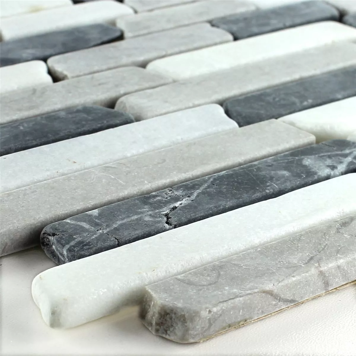Prov Mosaik Marmor Botticino Grey Brick