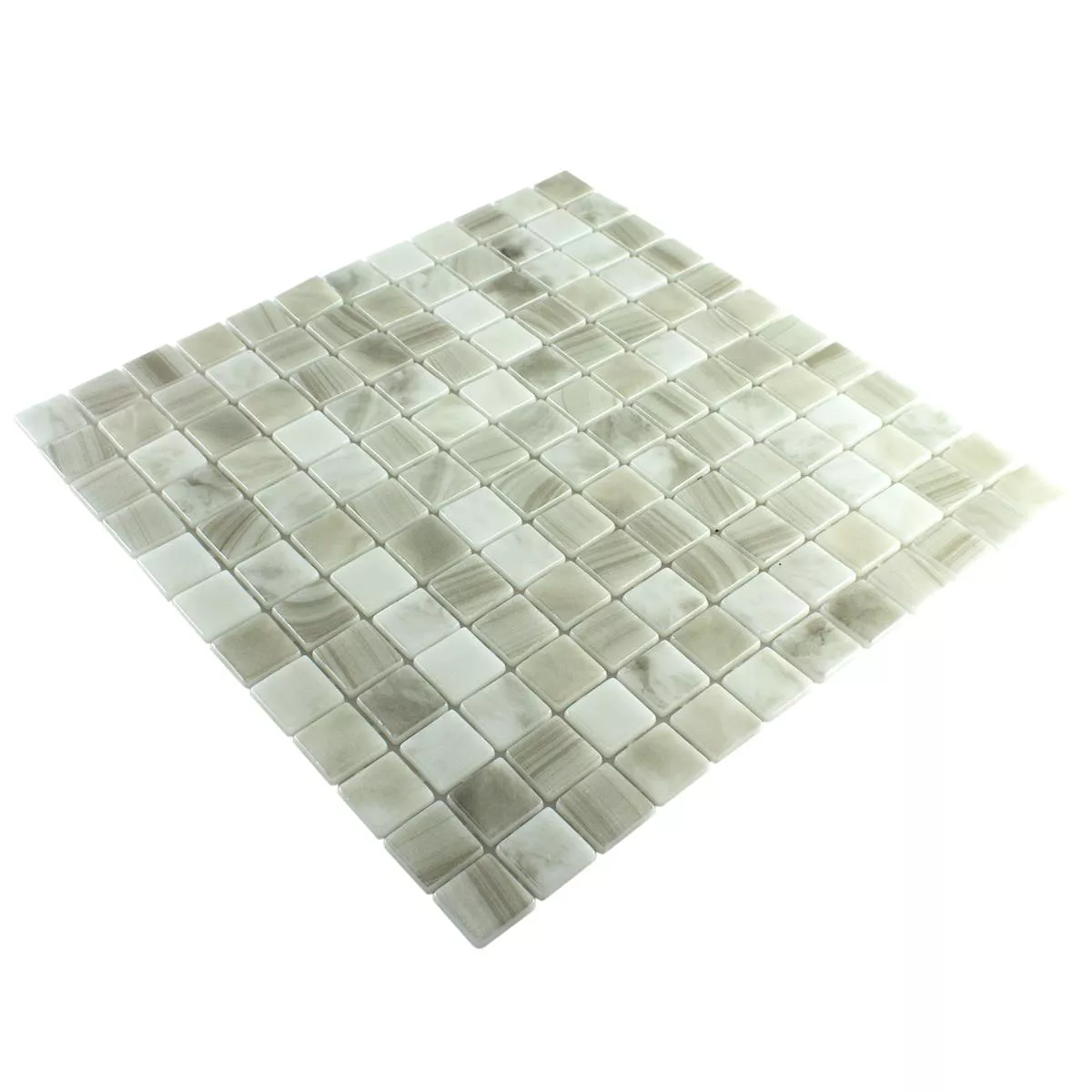 Glas Swimmingpool Mosaik Baltic Beige 25x25mm