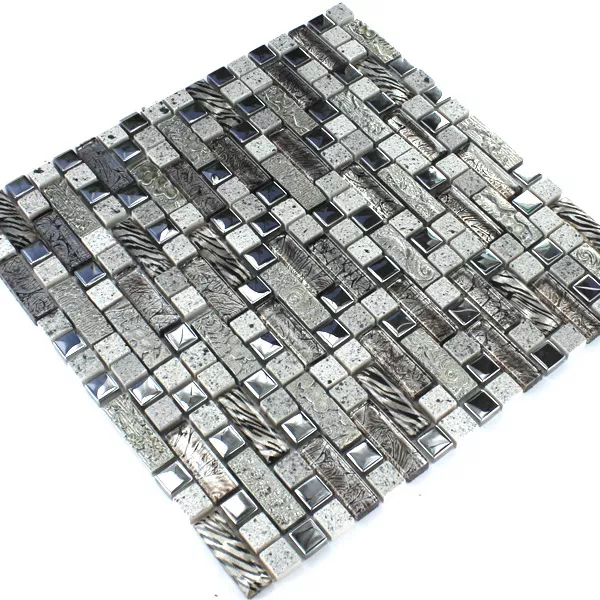 Prov Mosaik Glas Metall Kvarts Komposit Silver