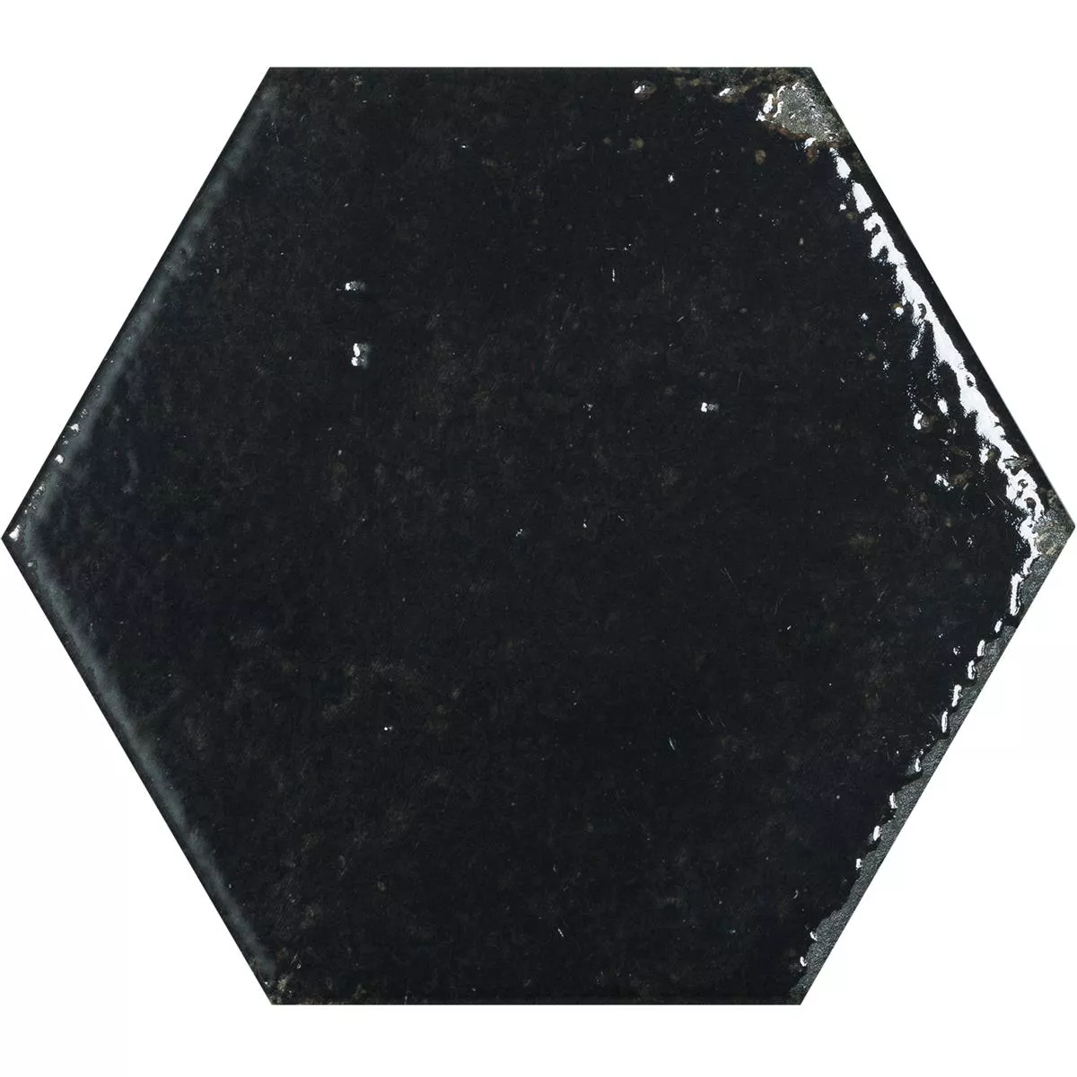 Kakel Lara Glänsande Korrugerad 13x15cm Hexagon Svart
