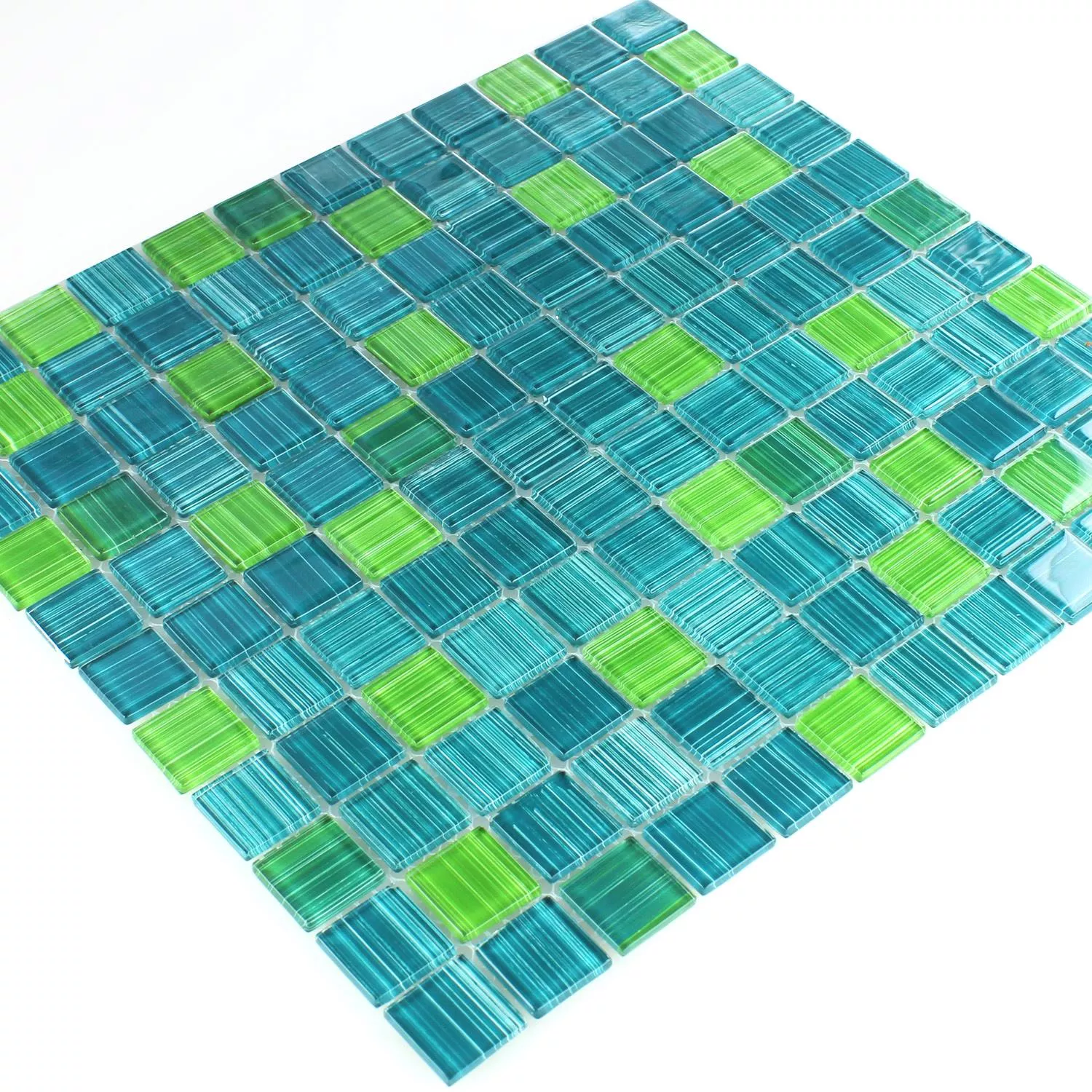 Prov Randige Kristall Glasmosaik Grön Mix