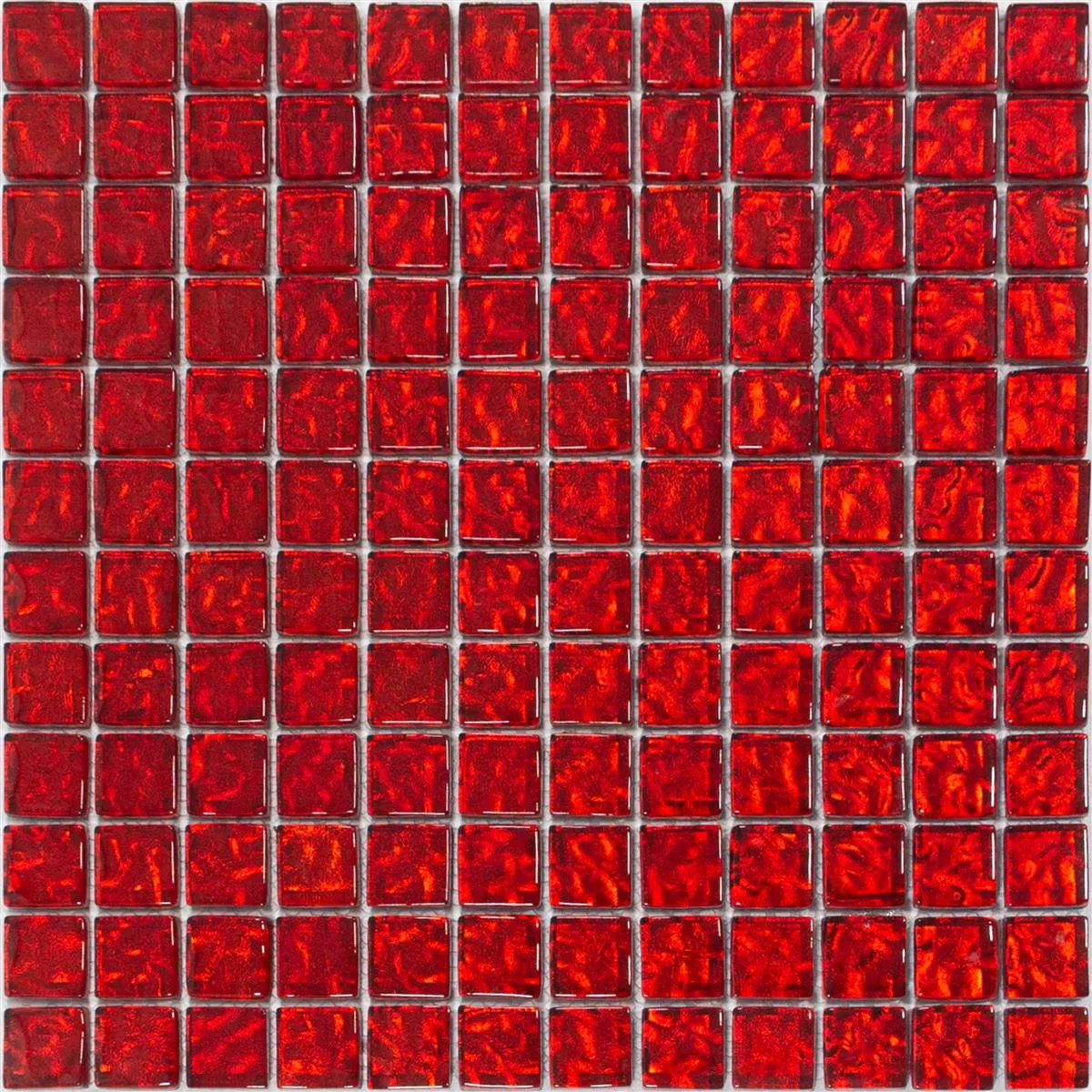 Glasmosaik Plattor Santa Cruz Strukturerad Röd