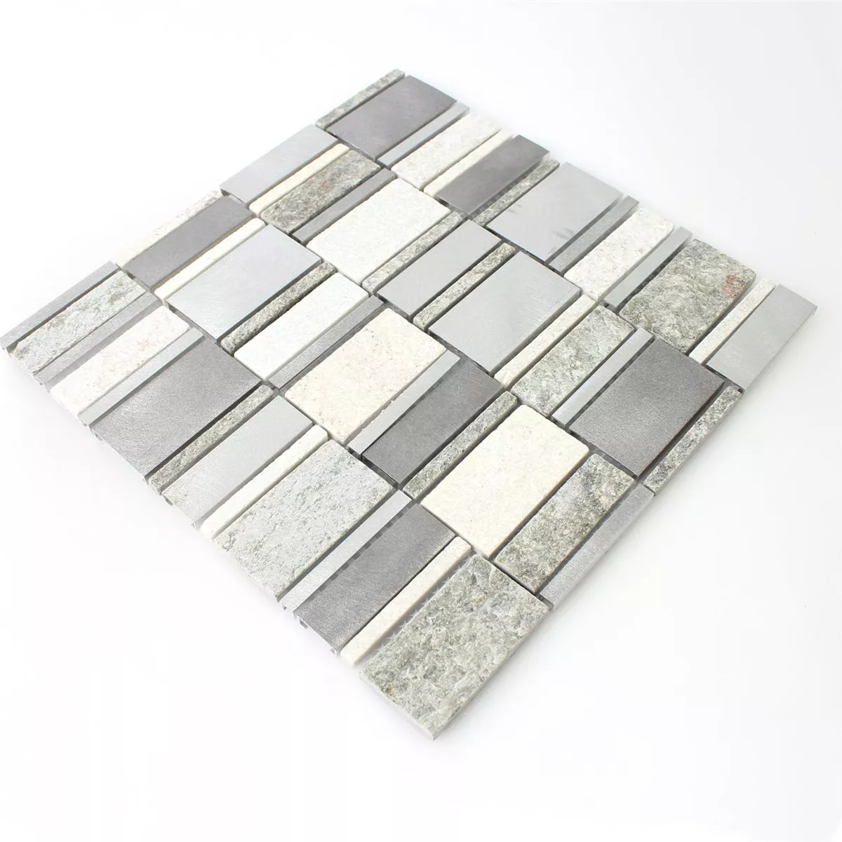 Prov Mosaik Kvartsit Aluminium Silver Mix