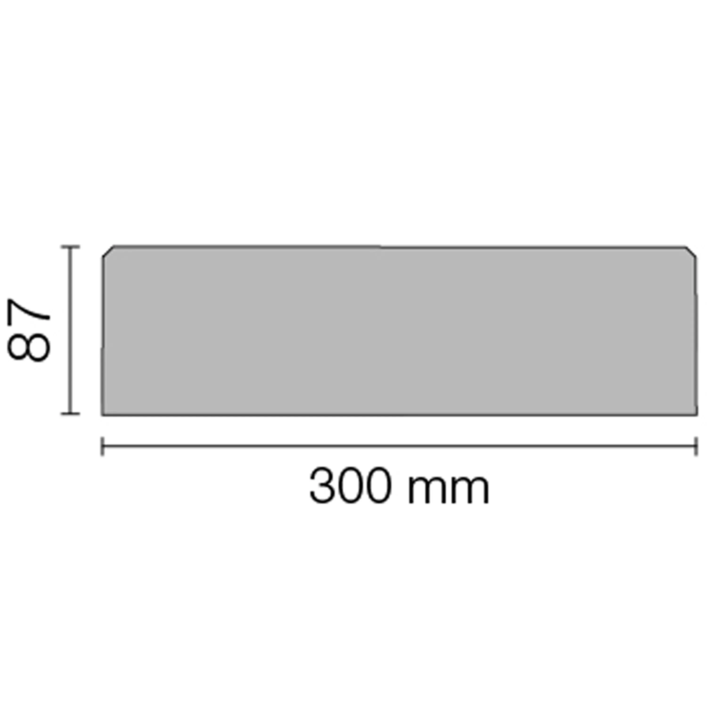 Nisch vägghylla Schlüter rektangel 30x8,7cm kurvig elfenben