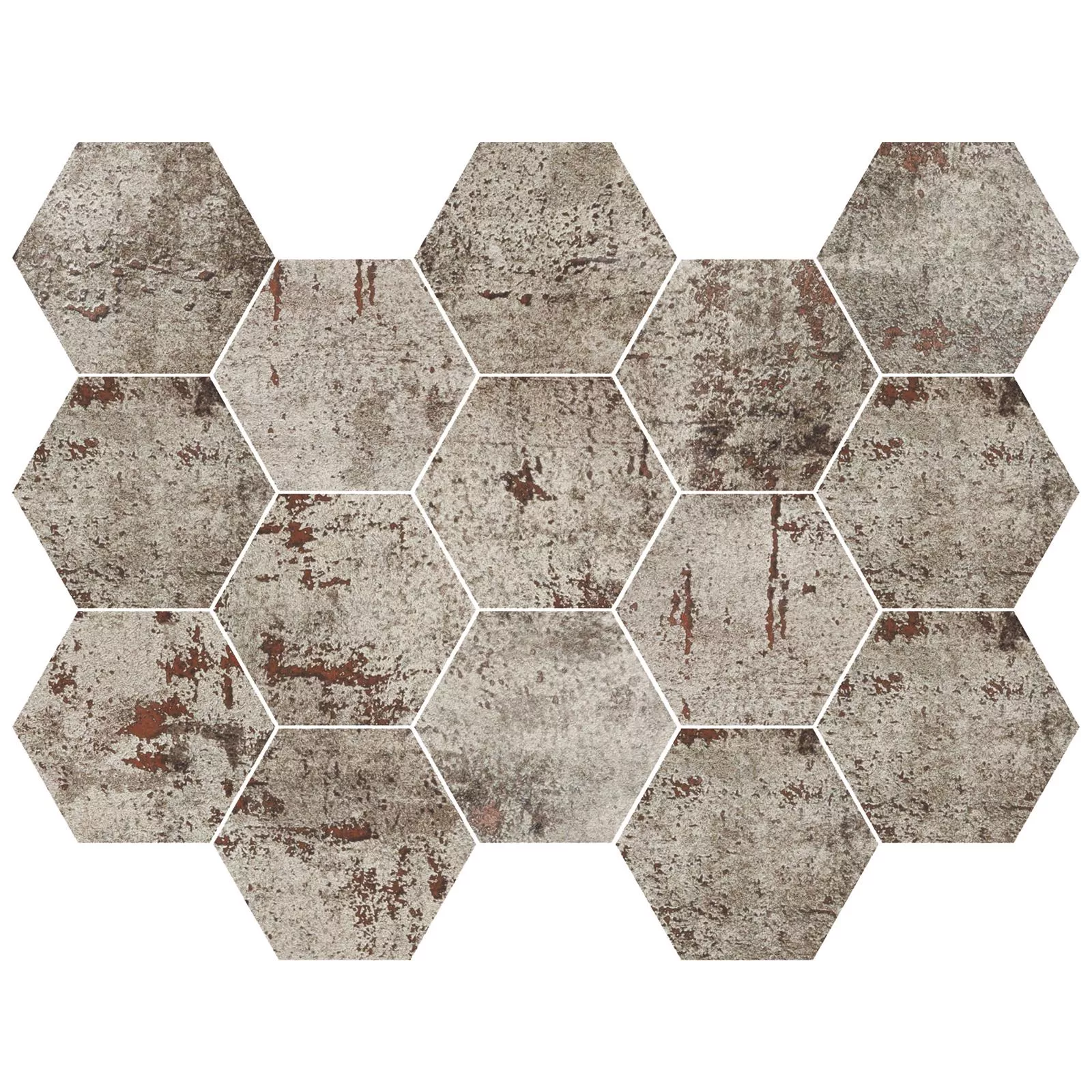 Mosaik Phantom Silver Hexagon Lappato