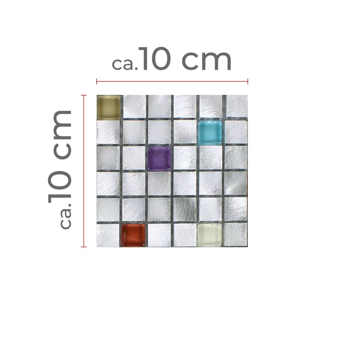 Prov Mosaik Lissabon Aluminium Glas Mix Färgrik