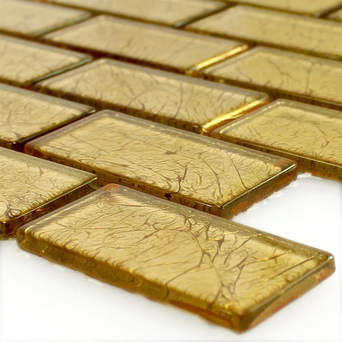 Glasmosaik Plattor Sophia Guld Brick