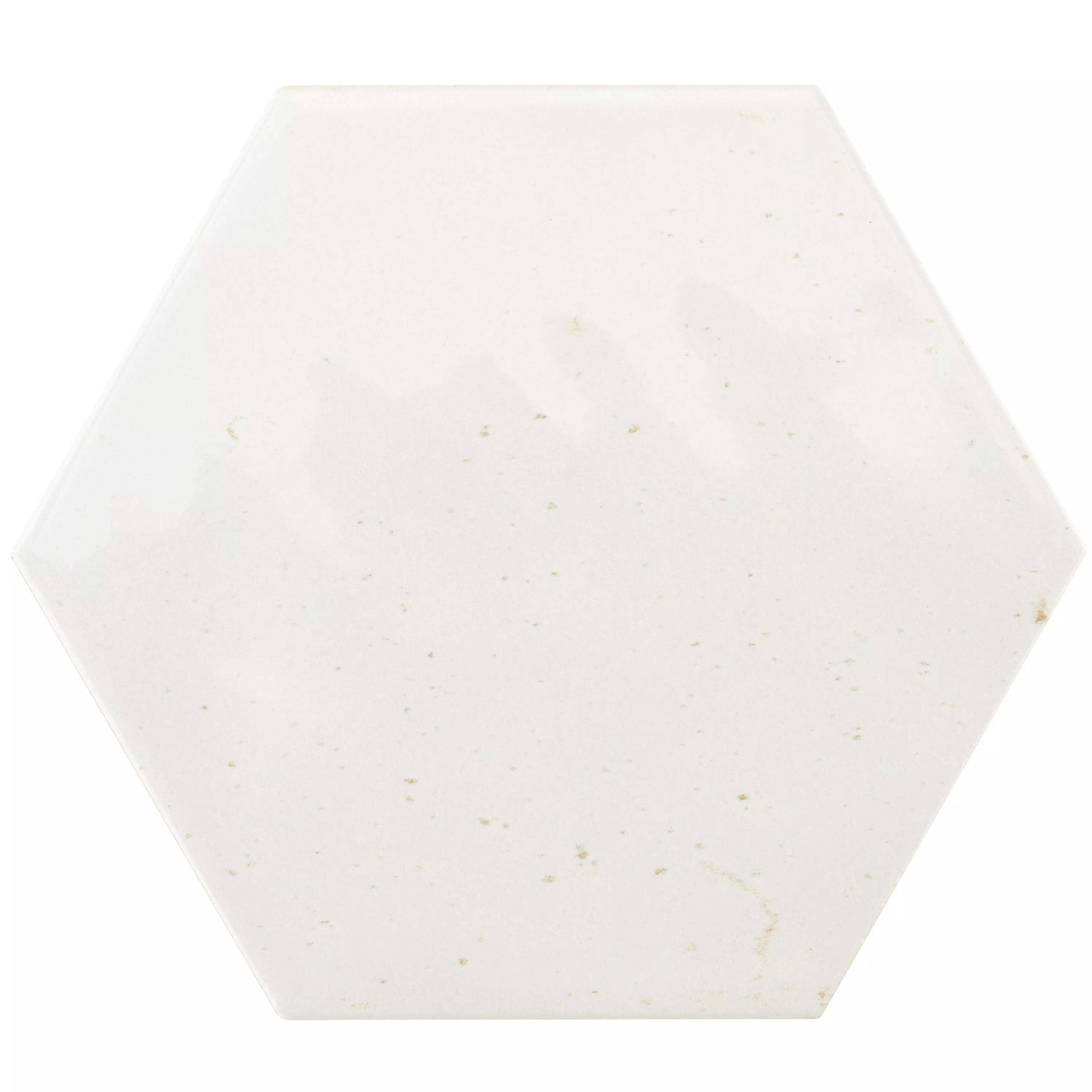 Prov Kakel Arosa Glänsande Korrugerad Hexagon Vit 17,3x15cm