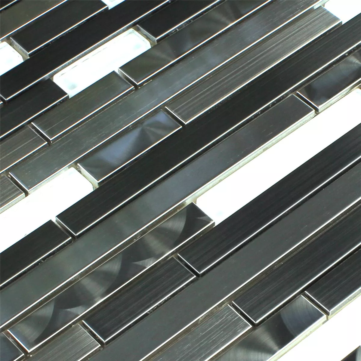 Prov Mosaik Metall Glas Vit Silver Sticks