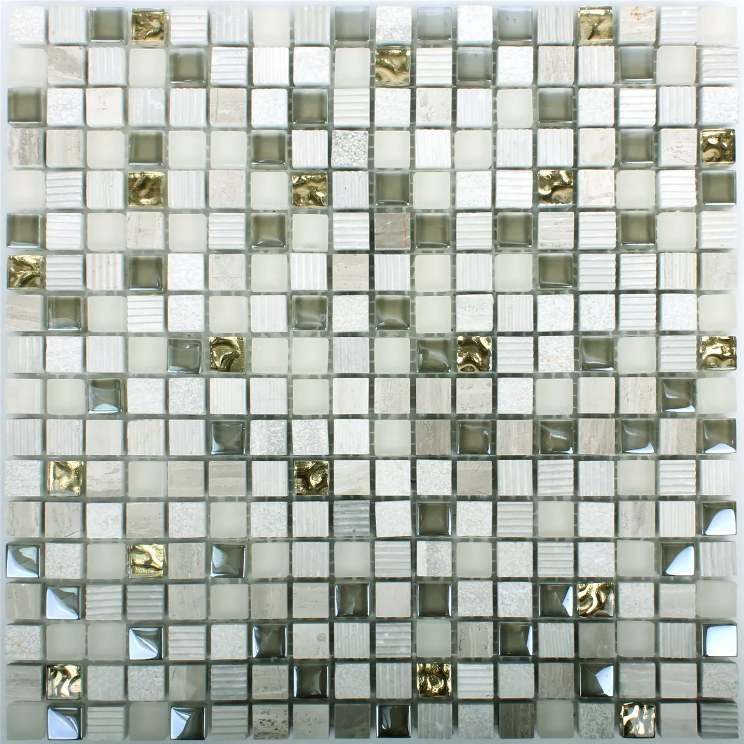 Mosaik Venzona Ljusgrå Guld