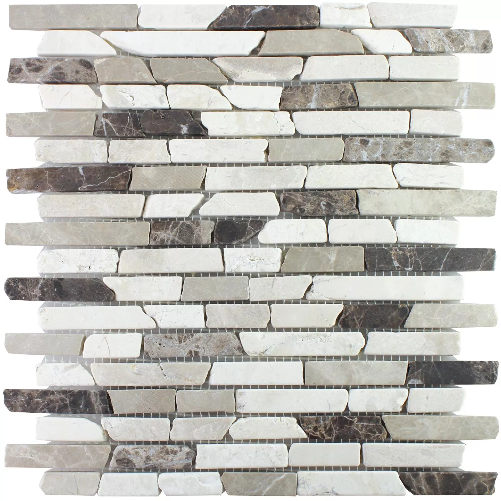 Prov Marmor Natursten Mosaik Rocky Brun Beige