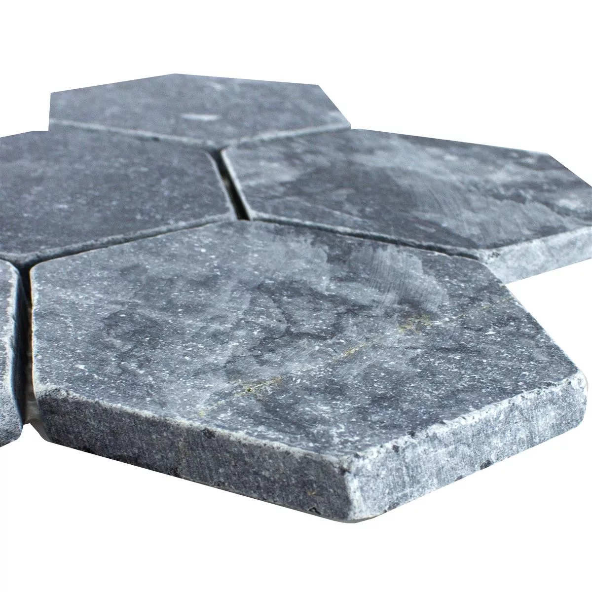 Marmor Natursten Mosaik Maracay Sexhörning Nero