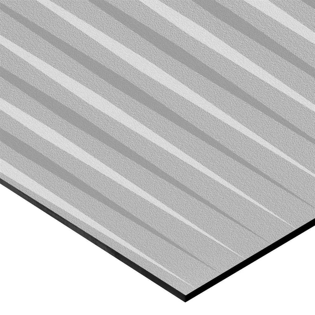 Kakel Vulcano Stripes Dekor Rektifierad Grå 60x120cm