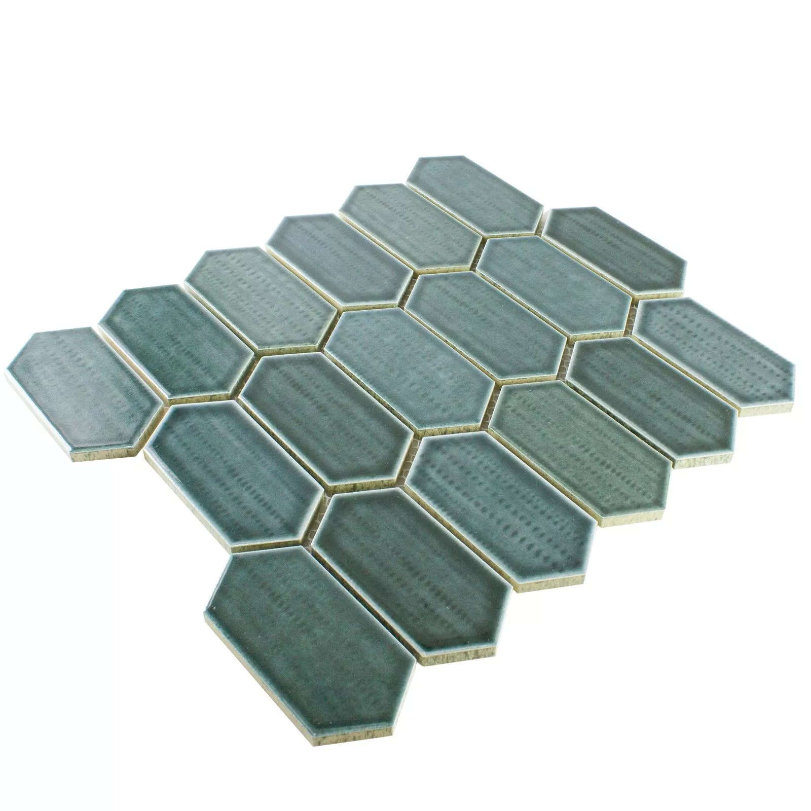 Keramik Mosaik McCook Hexagon Lång Blå Grå