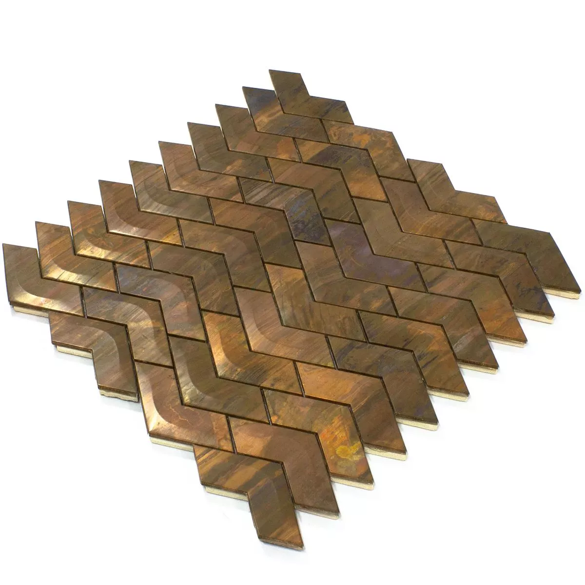 Metall Koppar Mosaik Copperfield 3D Våg