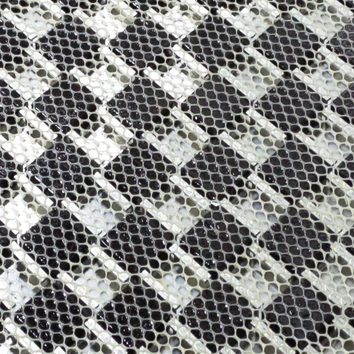 Glas Aluminium Mosaik Eldorien Silver-Grå