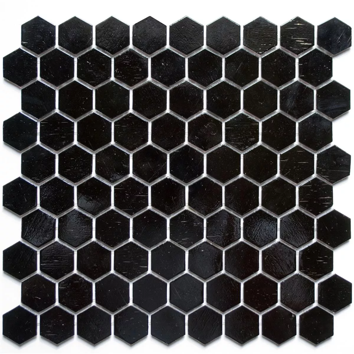 Glasmosaik Plattor Trend-Vi Hexagon 208 Svart