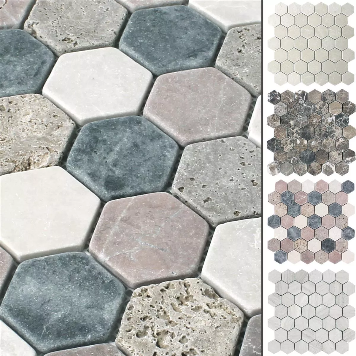 Prov Mosaik Marmor Tarsus Hexagon Sechseck