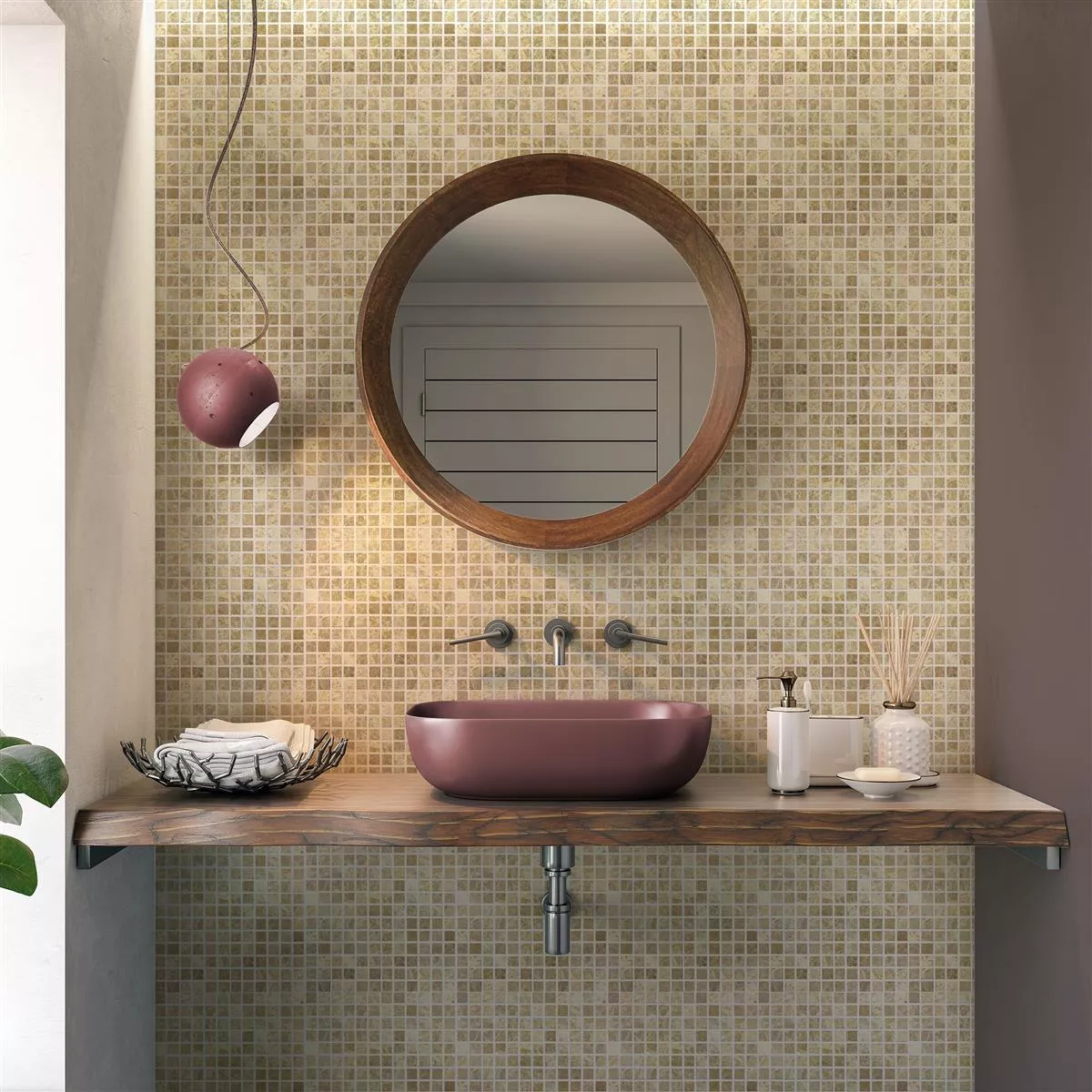 Prov Marmor Natursten Mosaik Plattor Menia Beige