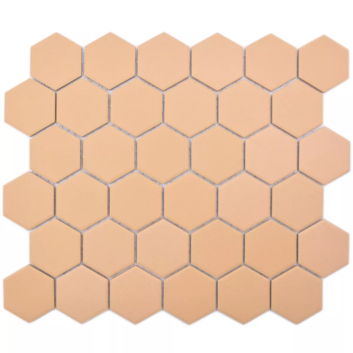 Prov Keramikmosaik Bismarck R10B Hexagon Ockra Apelsin H51