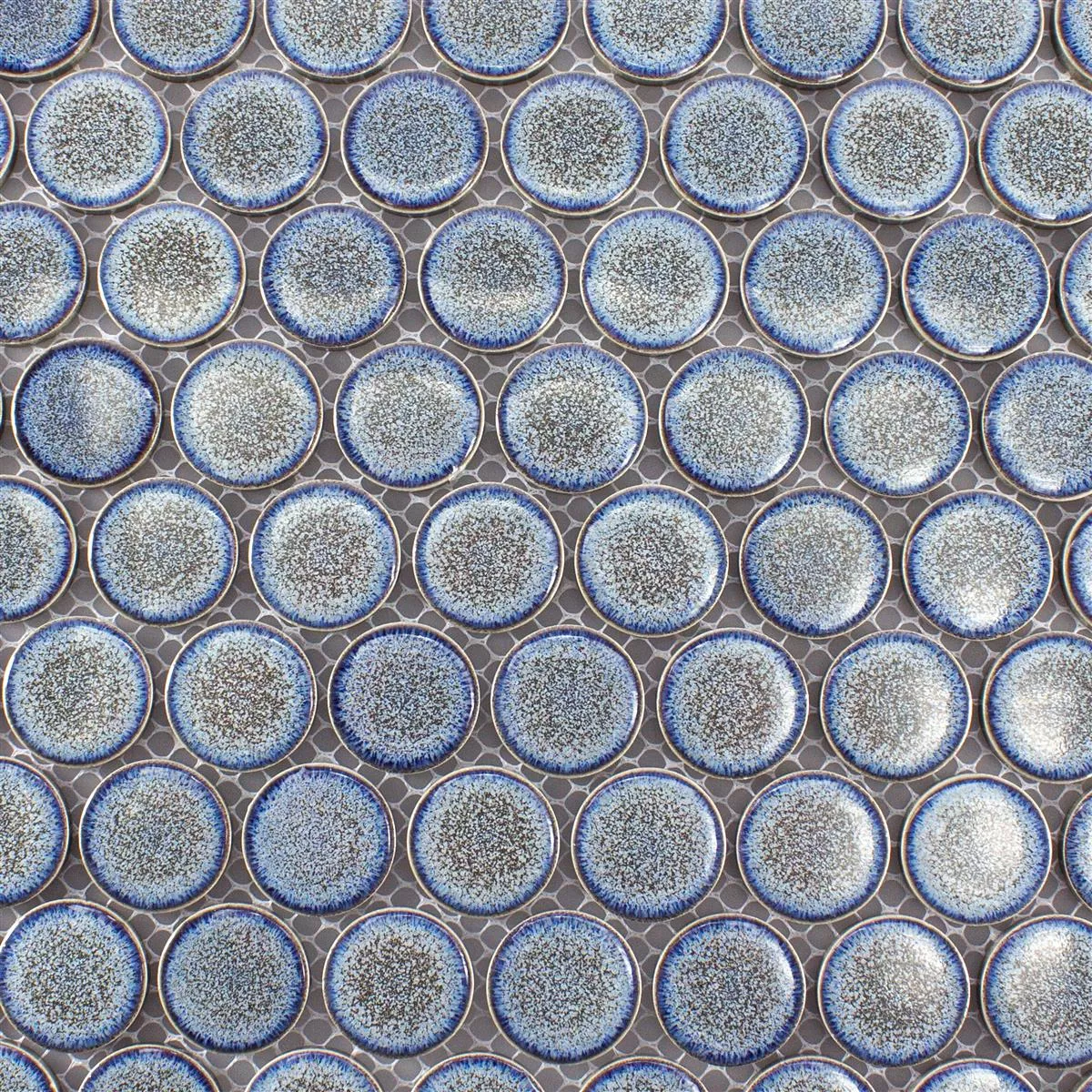 Keramik Knopp Mosaik Mission Blågrå