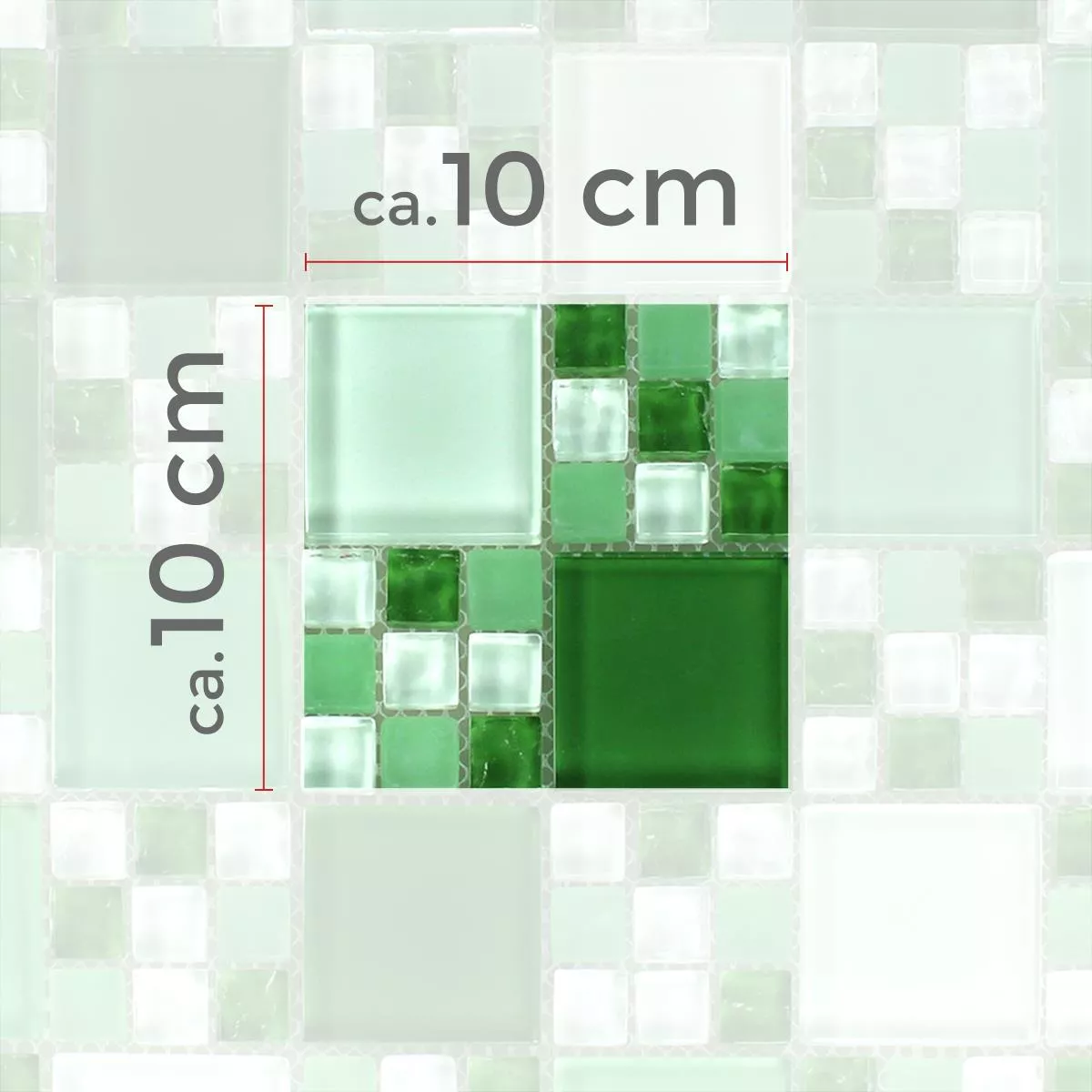 Prov Mosaik Glas Crystal Grön Mix