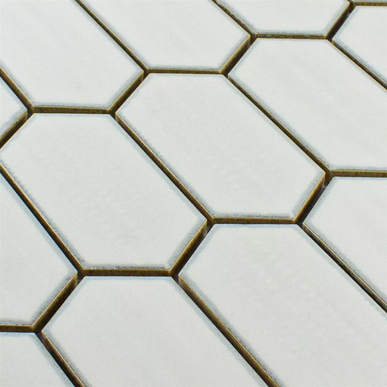 Keramik Mosaik McCook Hexagon Lång Vit