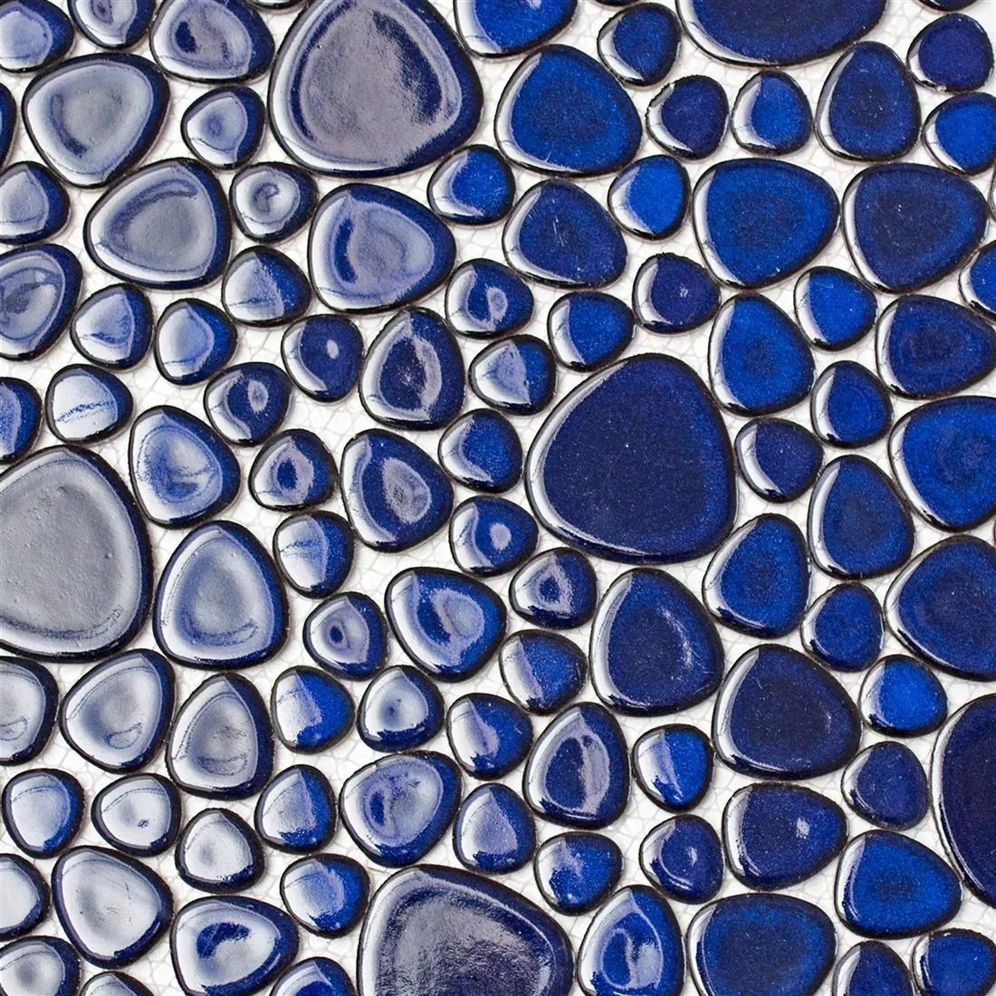 Prov Mosaik Keramik Småsten Optik Mörkblå