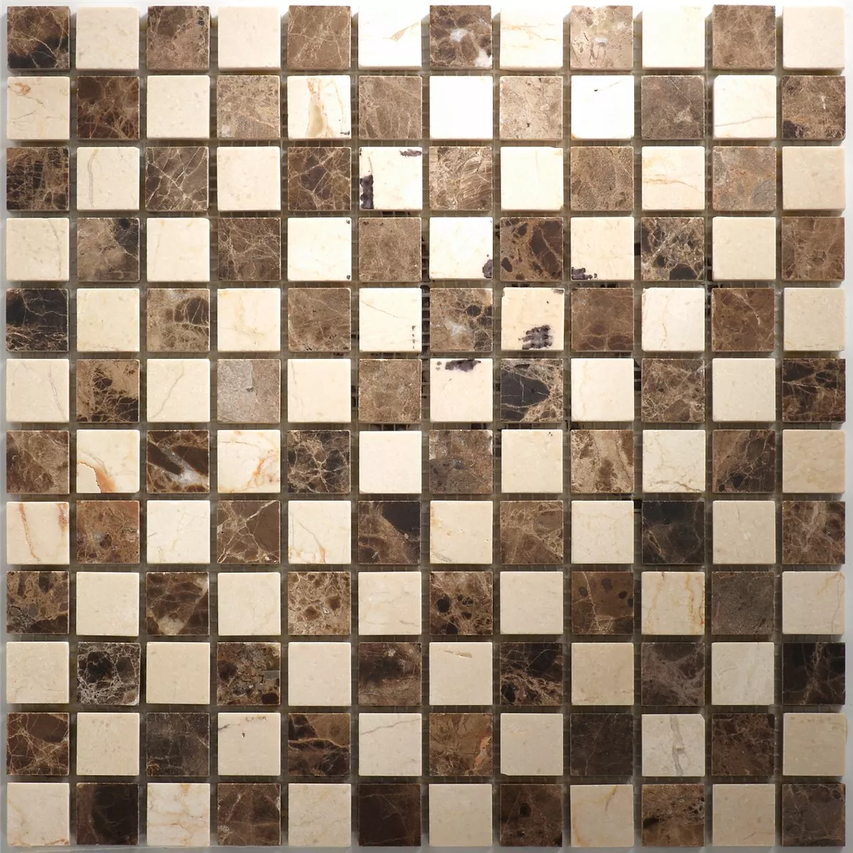 Prov Mosaik Marmor Natursten Plattor Beige Brun Mix