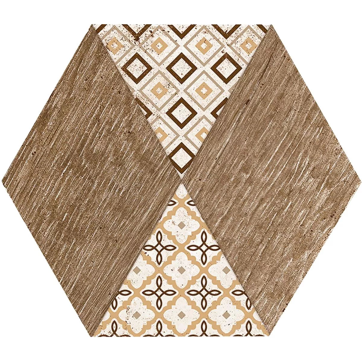 Stengods Plattor Isfahan Hexagon Beige 22,5 x 25,9cm