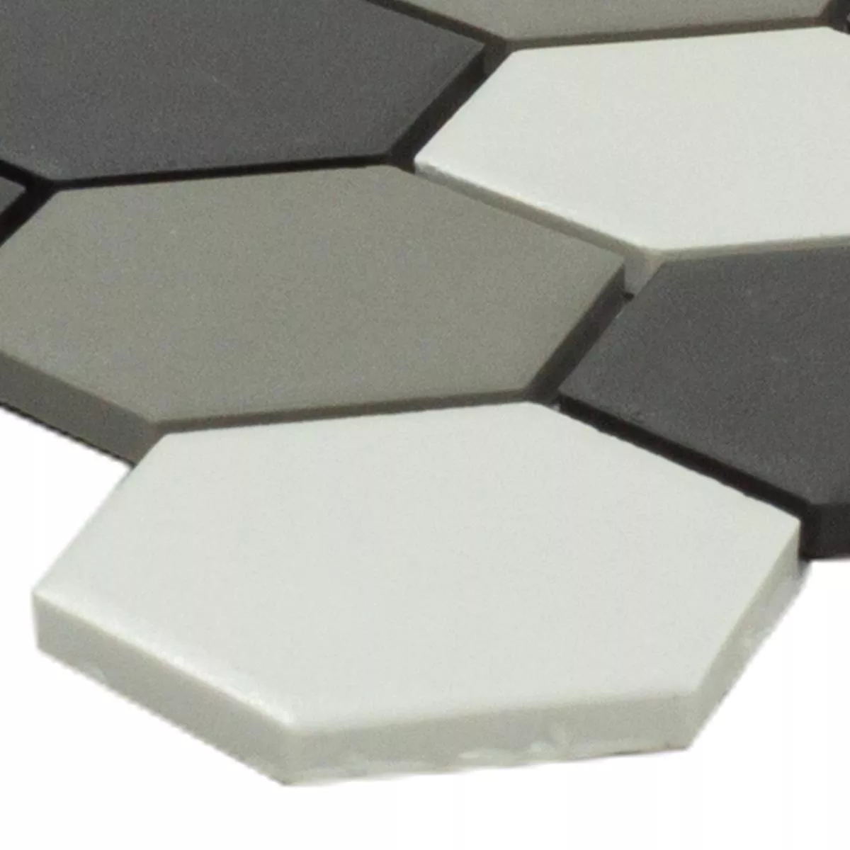 Keramik Mosaik Hexagon Bern Svart Vit