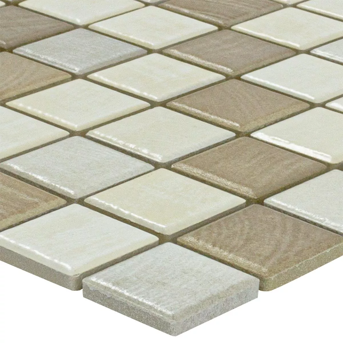 Keramikmosaik Plattor Luminara Träimitation Brun Beige