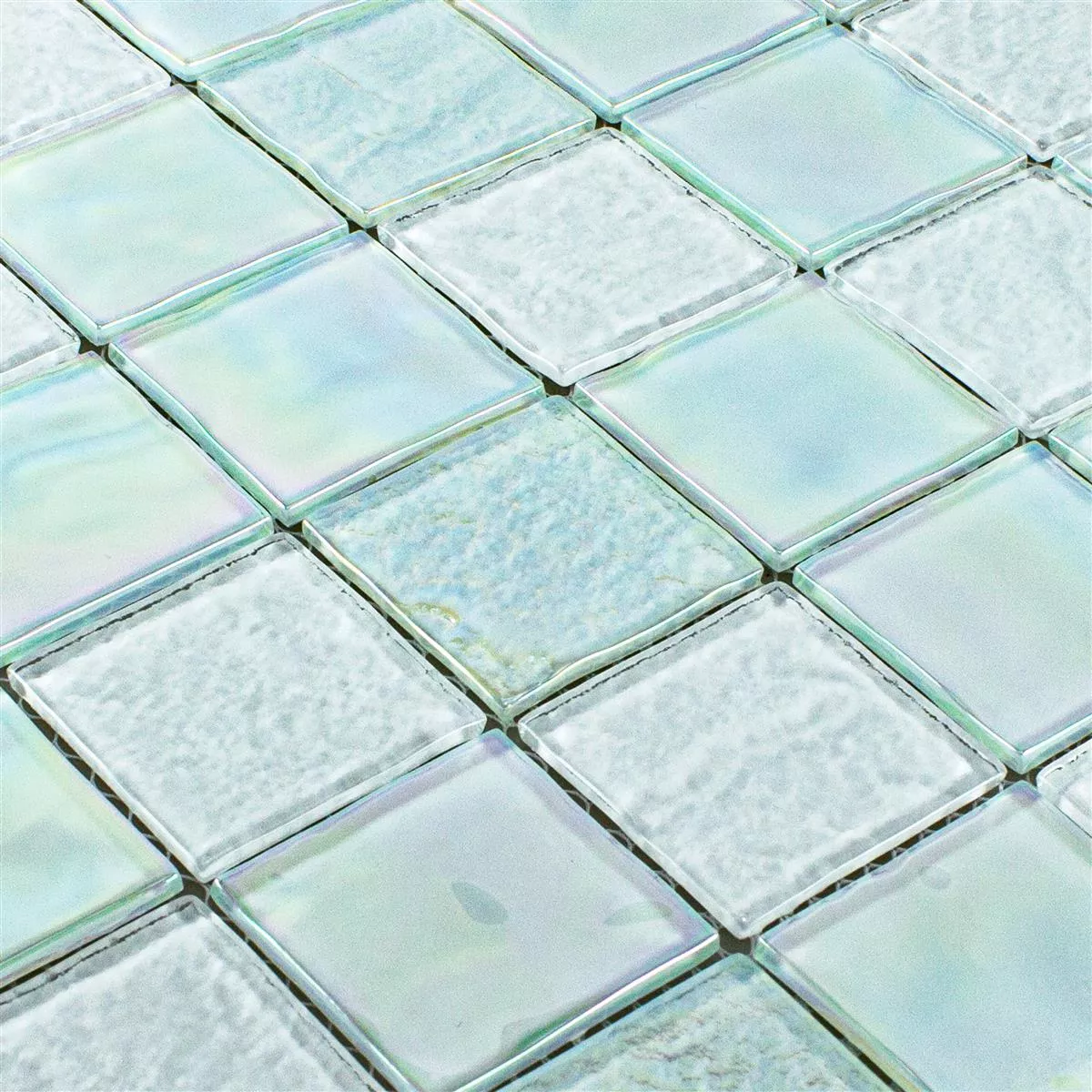Glasmosaik Plattor Pärlemor Effekt Darwin Vit