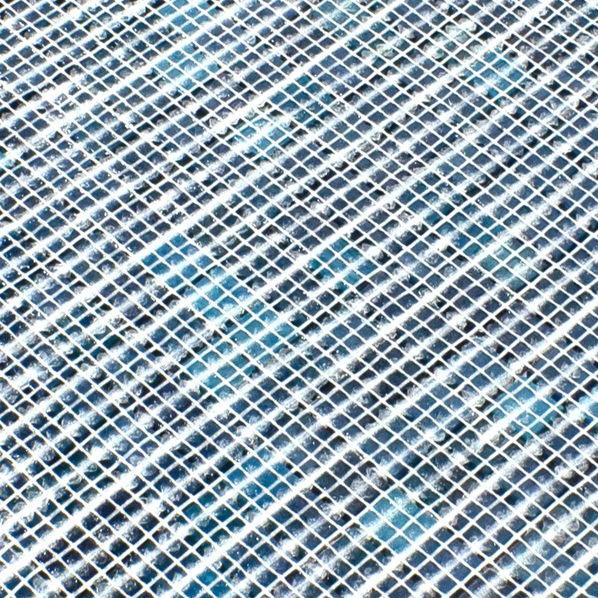 Glasmosaik Plattor New River Azur Blå Mix