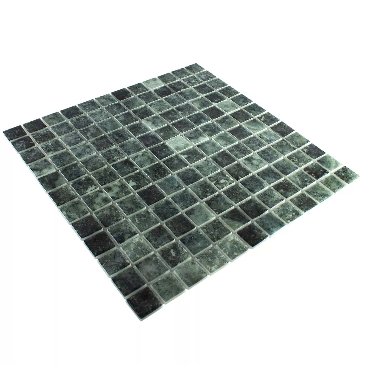 Glas Swimmingpool Mosaik Baltic Svart 25x25mm