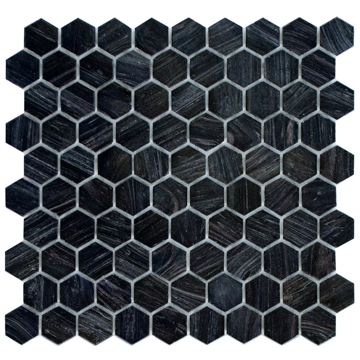 Glasmosaik Plattor Trend-Vi Hexagon 260 Antracit