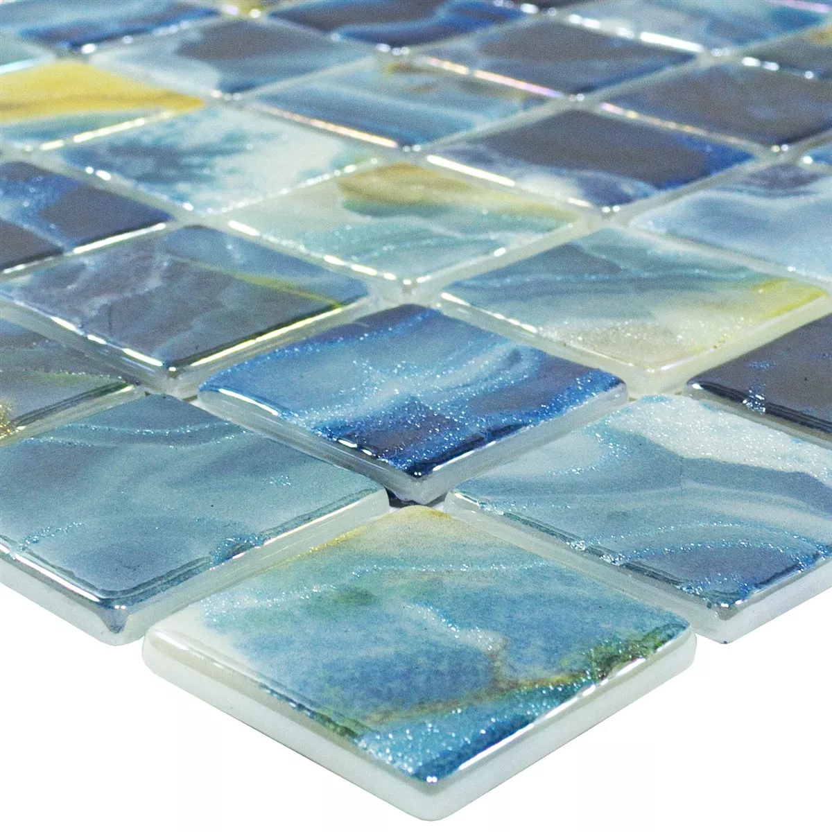 Glas Pool Mosaik Carolina Blå