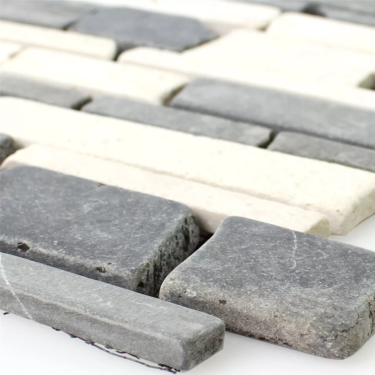 Prov Mosaik Marmor Natursten Brick Biancone Java
