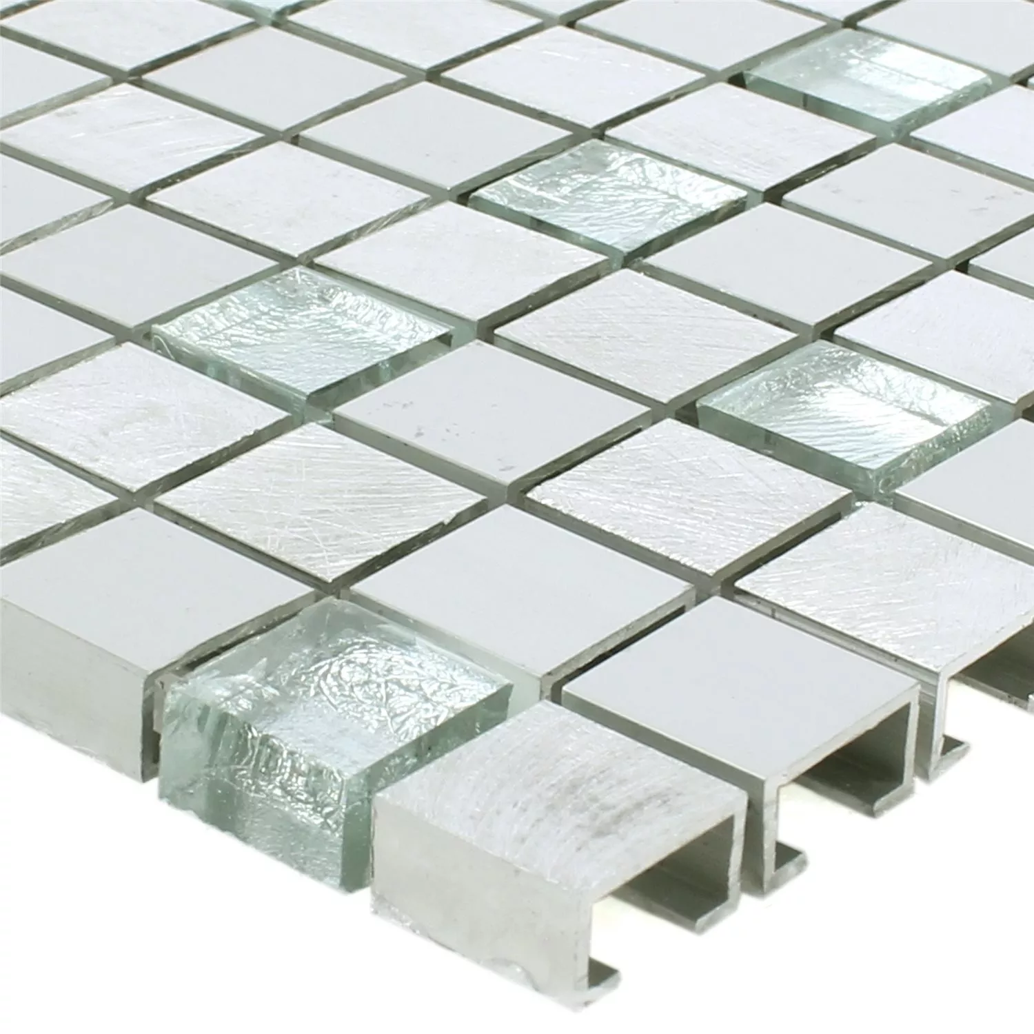 Mosaik Lissabon Aluminium Glas Mix Silver