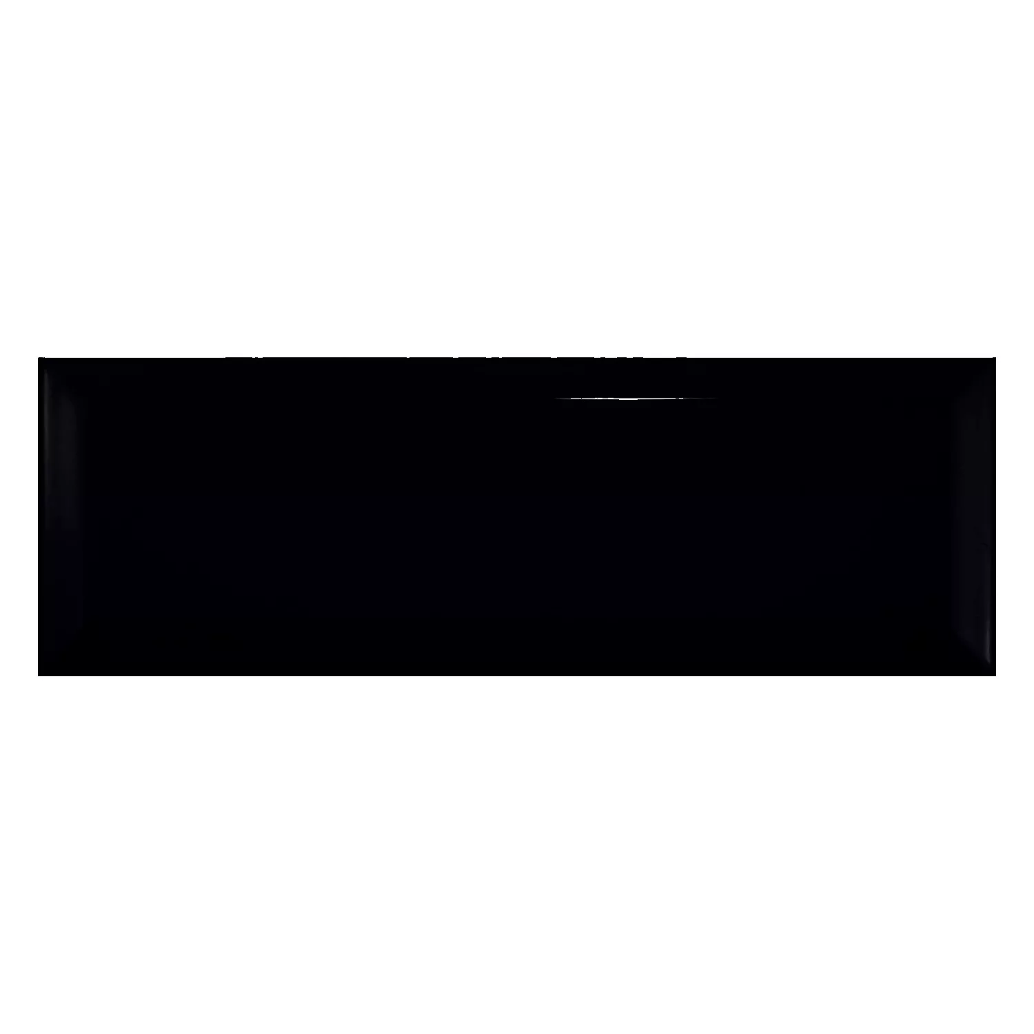 Metro kakel Svart Glänsande 10x30 cm Med Fasett El Paso Negro