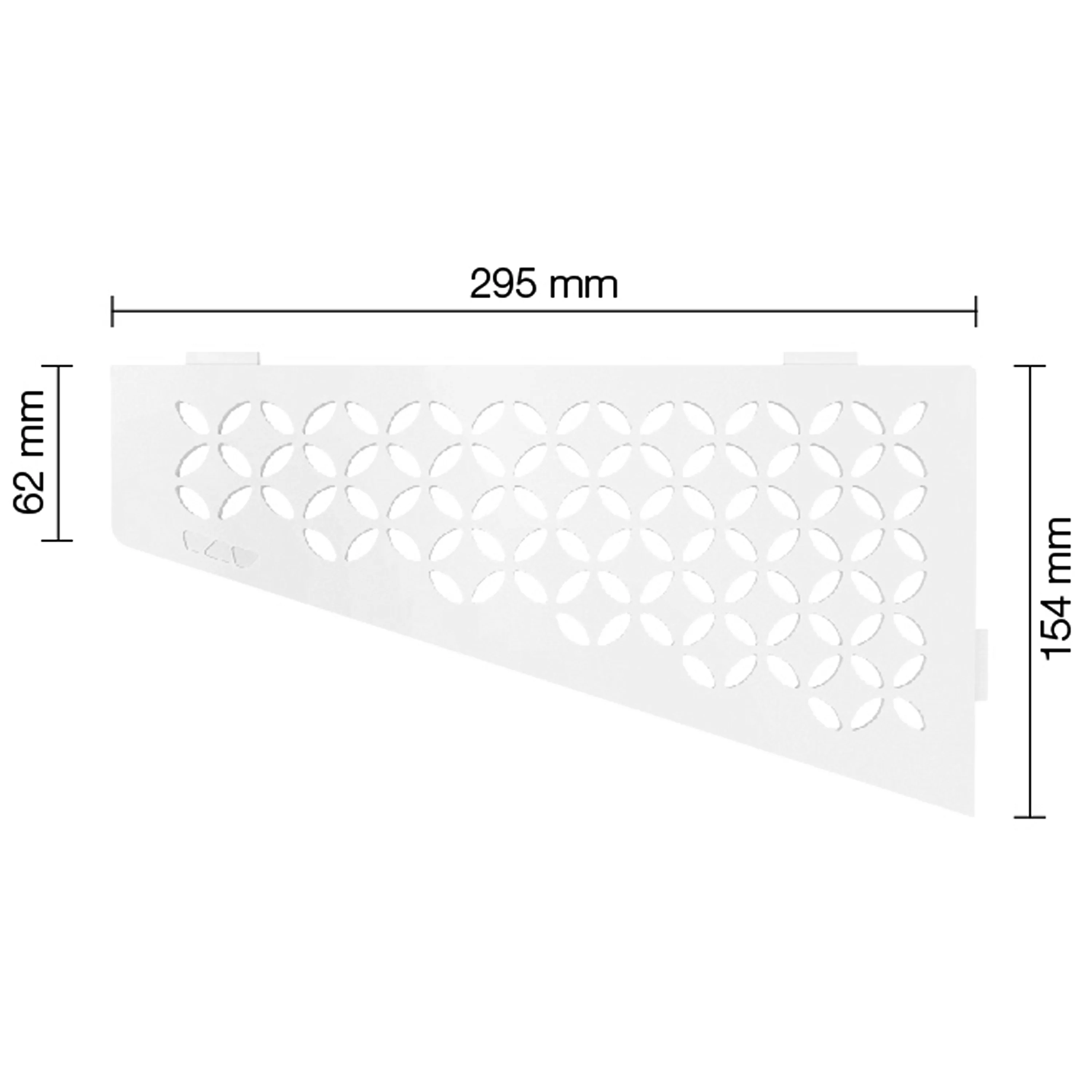 Vägghylla duschhylla Schlüter kvadratisk 15,4x29,5cm blommig vit